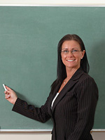 Lehrerin vor Tafel Lehrerin vor Tafel